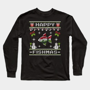 Happy Fishmas Ugly Christmas Sweater Design Long Sleeve T-Shirt